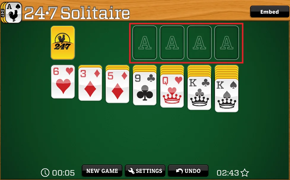 Epoch freecell solitaire